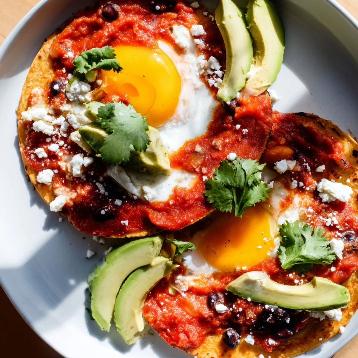 Delicious Huevos Rancheros, a vibrant Mexican breakfast with runny yolks, spicy tomato sauce, and fresh cilantro.