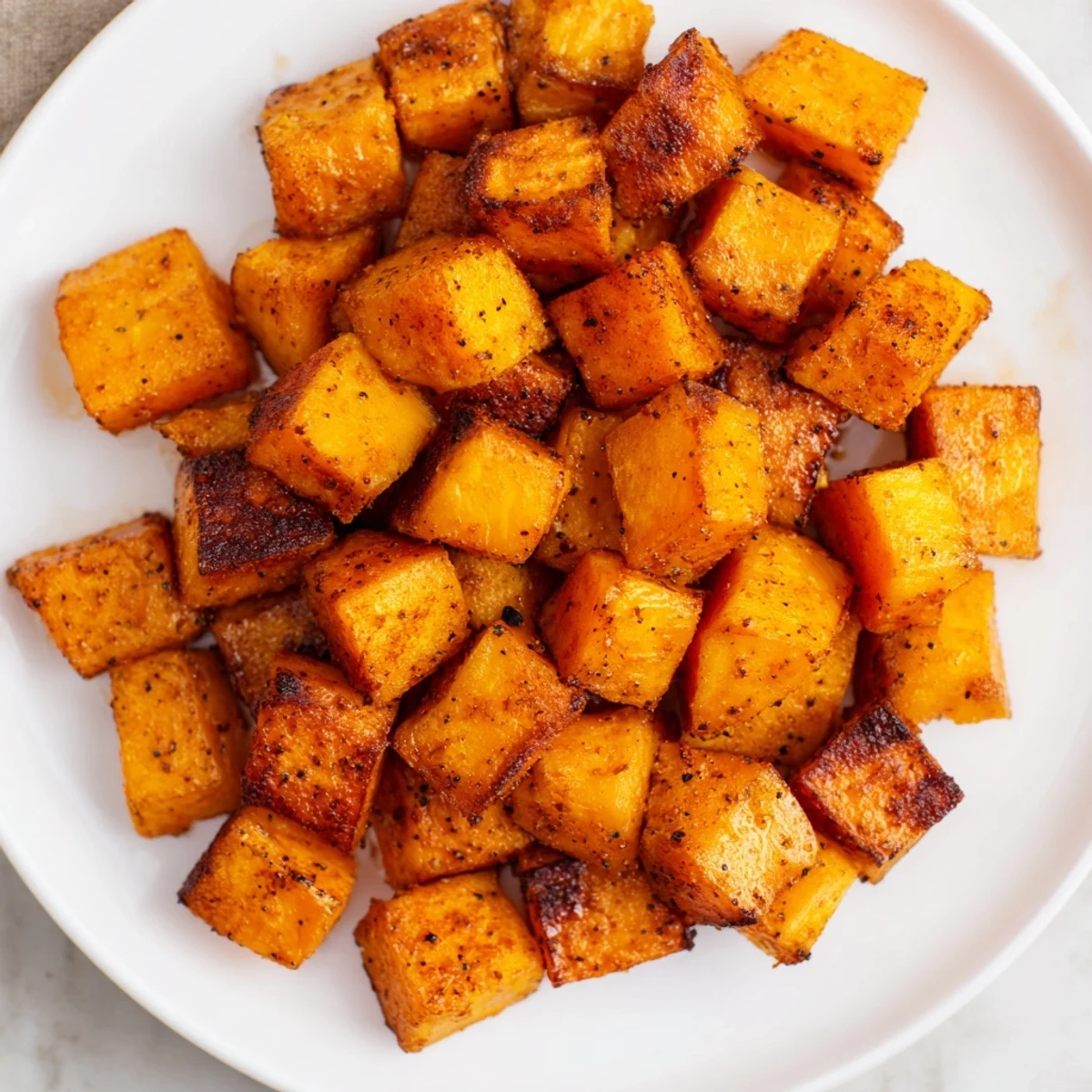 Delicious, tender roasted sweet potatoes, served as a side, offering delicious and healthy flavors.