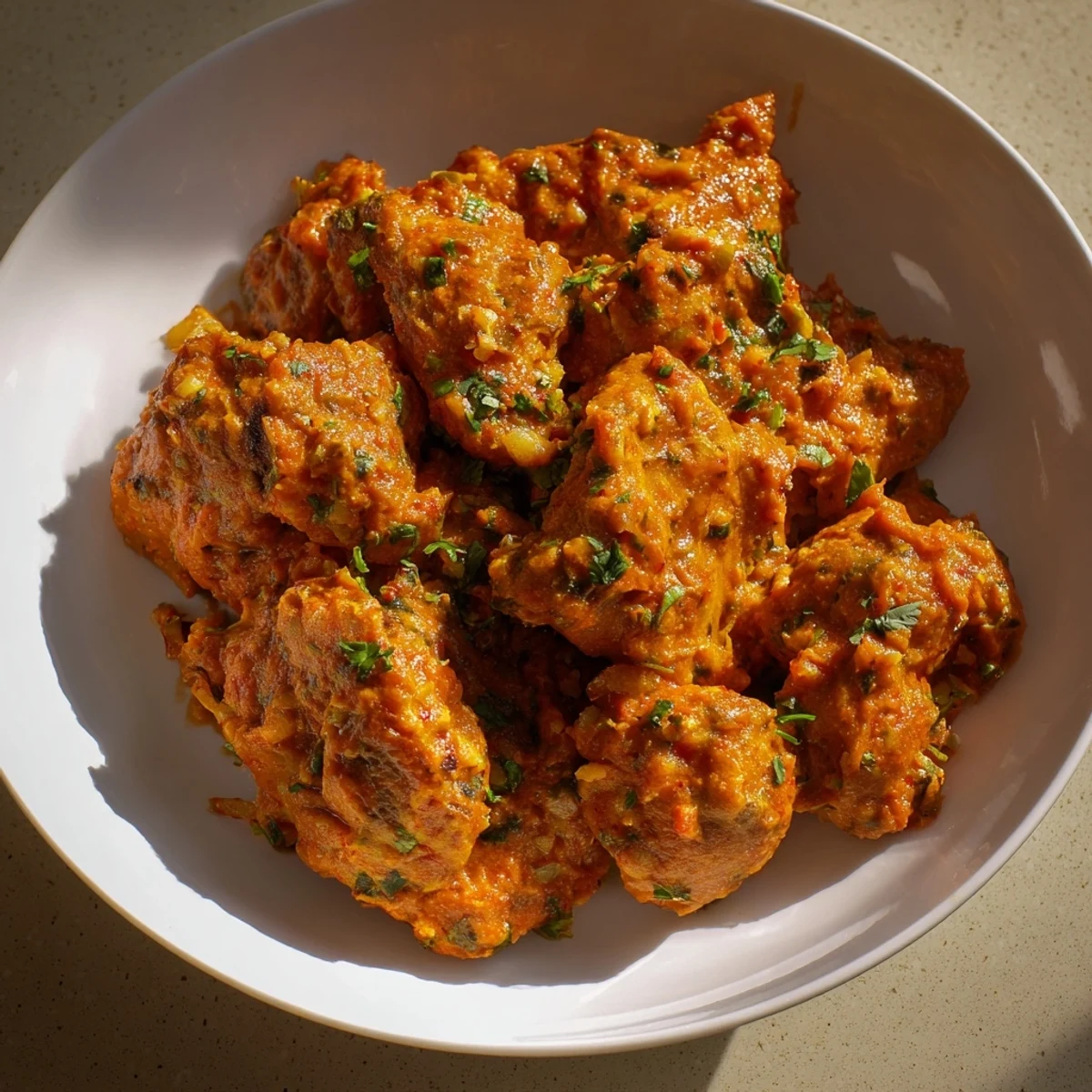 Imagine the aroma! Serving bowls of Chicken Tikka Masala, perfect with soft naan and fluffy white rice.