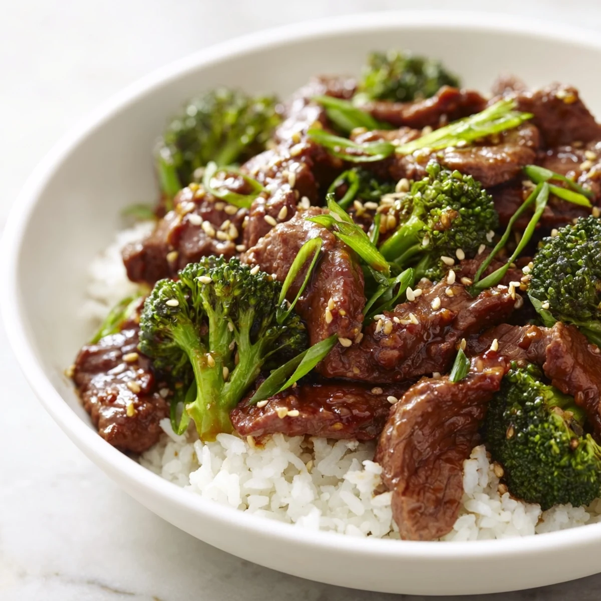 Vibrant image of Beef and Broccoli, featuring savory beef and crisp broccoli in a rich sauce.
