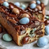Chewy cookie bars packed with Cadbury mini eggs and pastel M&Ms, perfect for spring gatherings and Easter dessert tables.