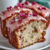 Layered vanilla cake with silky pink ombre frosting, delicate floral decorations, and a soft, fluffy texture.