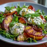 Grilled Peach Burrata Honey Salad
