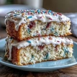 Vibrant Spring Birthday Party Funfetti Dip Cake, bursting with joyful colors and sweet flavors.