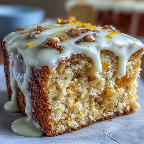 A vibrant slice of Heavenly Blood Orange Yogurt Cake served with coffee and fresh berries.
