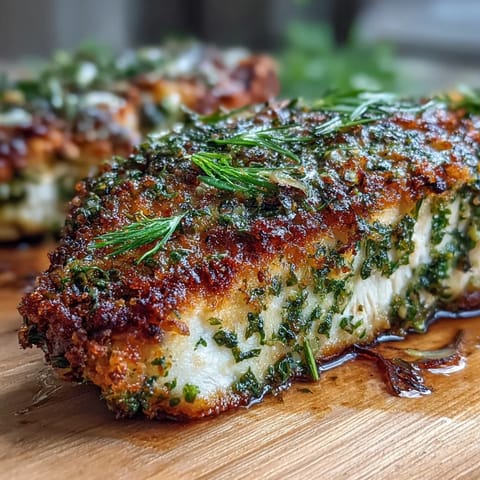 Fragrant rosemary, thyme, and parsley crusted chicken roasts alongside tender root vegetables for a hearty, wholesome dinner.  