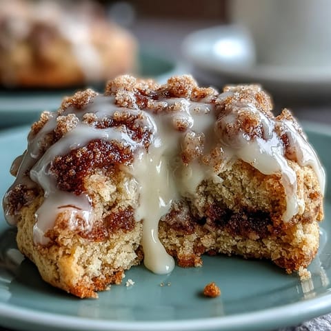 2. Enjoy the cozy flavors of coffee cake in cookie form, featuring a buttery streusel and sweet vanilla drizzle.  