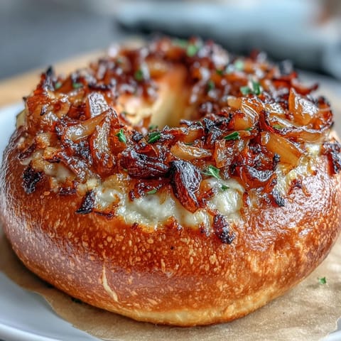 Sourdough onion bagels with golden sautéed onions, chewy crust, and tangy flavor—perfect for breakfast or sandwiches.