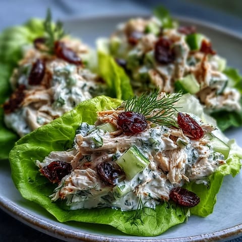 Light and refreshing lettuce wraps filled with protein-rich Greek yogurt chicken salad and crunchy fresh vegetables.  