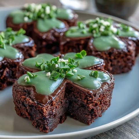 St Patricks Shamrock Brownies