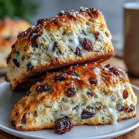 Golden sourdough scones studded with juicy blueberries and fresh lemon zest, baked to golden perfection for a tender breakfast treat.