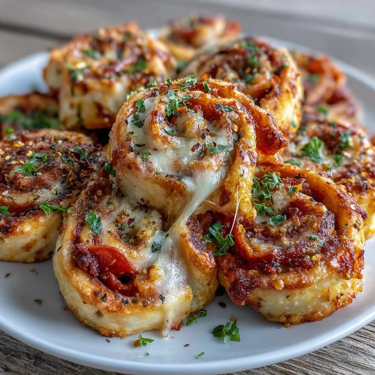 Tightly rolled flour tortillas are baked until crisp, stuffed with bubbly tomato sauce, melted mozzarella, and pepperoni slices for a satisfying game day snack.