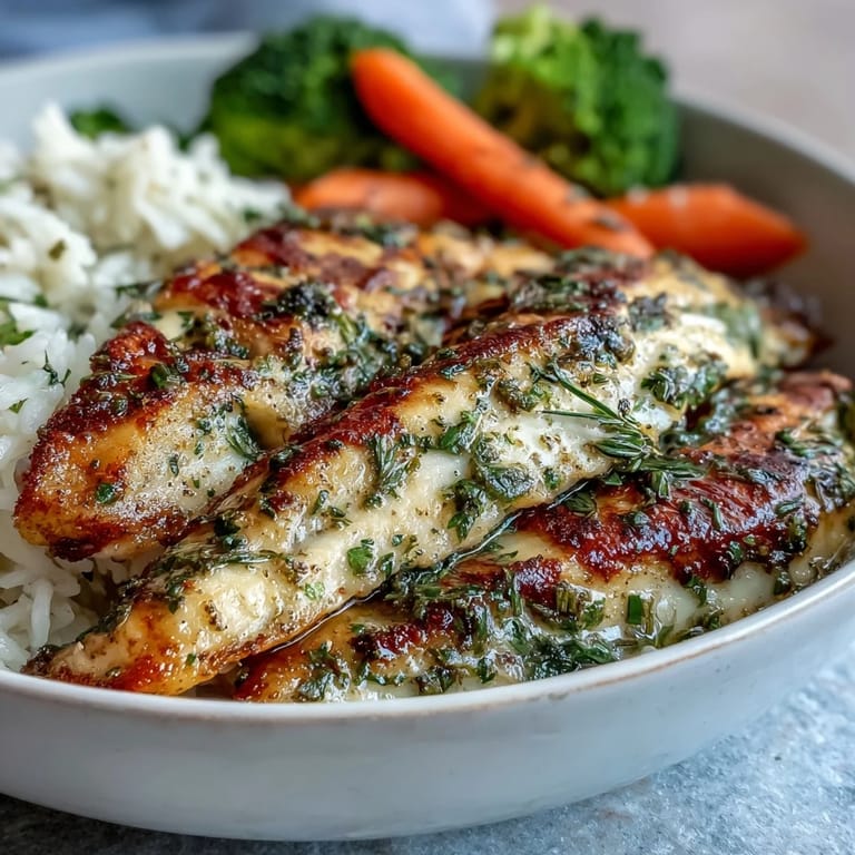 Golden baked tilapia rests on a bed of steamed broccoli and carrots beside fluffy rice in a nourishing single-bowl meal.