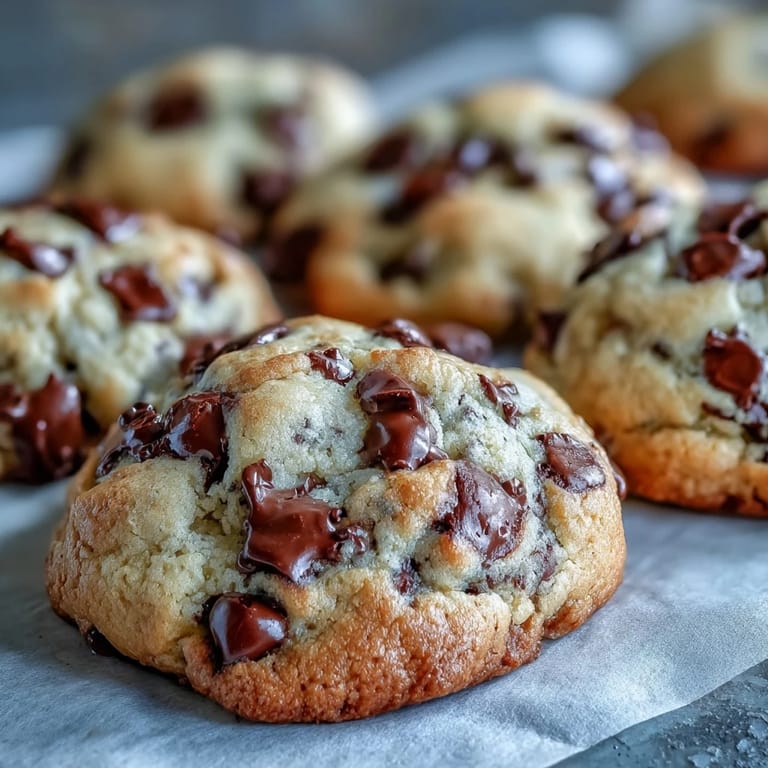 Chewy Yogurt Chocolate Chip Cookies spill from a glass jar, showing soft centers and plenty of melty chocolate chips.
