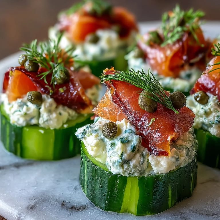Refreshing and healthy keto smoked salmon cucumber bites, an easy no-cook appetizer with vibrant flavors and creamy textures.