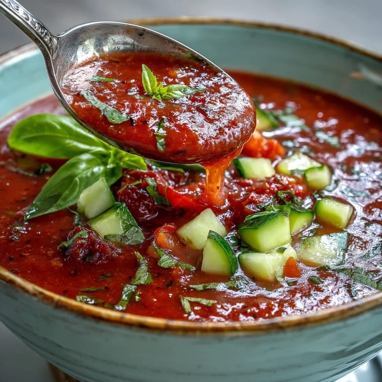 Cool, creamy Slim Summer Gazpacho with Cucumber, Tomato, and Bell Pepper, perfect for hot summer days and healthy eating.