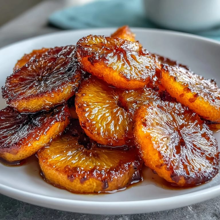 Sweet, glossy orange slices delicately candied and ready to elevate your favorite desserts.  