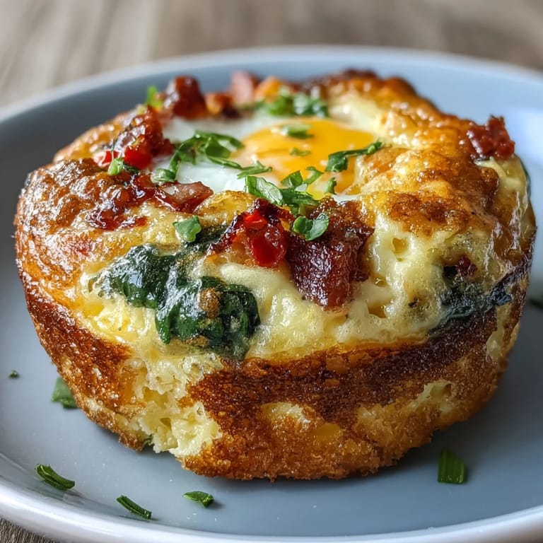 Savory egg muffins bursting with diced vegetables and smoky ham, baked until set and ideal for meal prep or on-the-go eating.