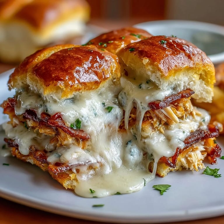 Miniature Hot Brown sandwiches with savory turkey, melted cheese, and tangy tomatoes baked until golden and bubbly.