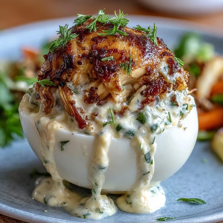 Playful deviled egg chicks with yellow yolk filling, carrot beaks, and fresh chive garnish for spring.