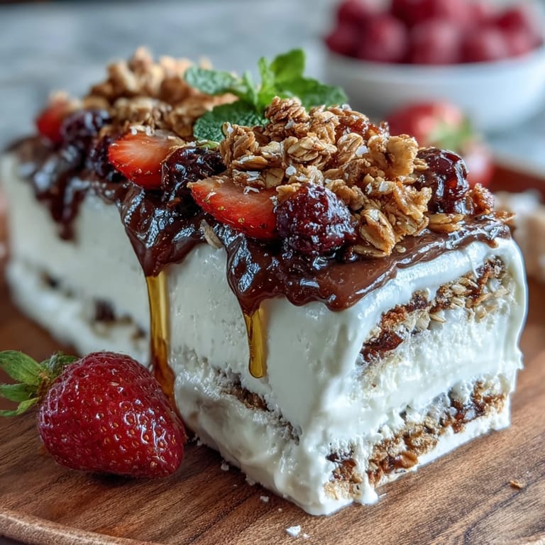 Colorful Mothers Day yogurt parfait bar featuring layers of fresh berries, Greek yogurt, and crunchy toppings for a festive brunch.