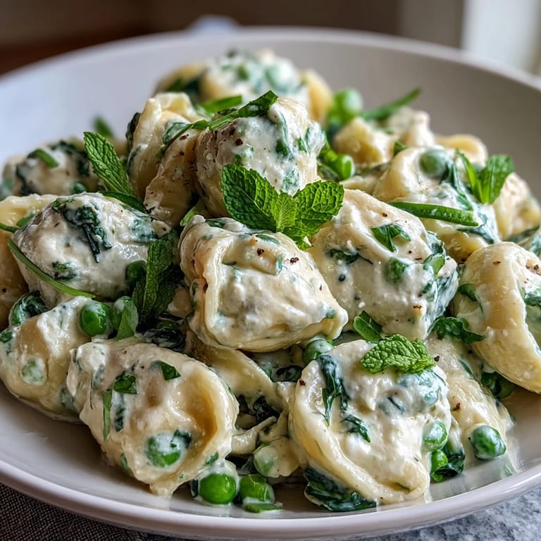 Creamy pea and ricotta pasta tossed with mint, Parmesan, and garlic—light, fresh, and perfect for spring dinners.