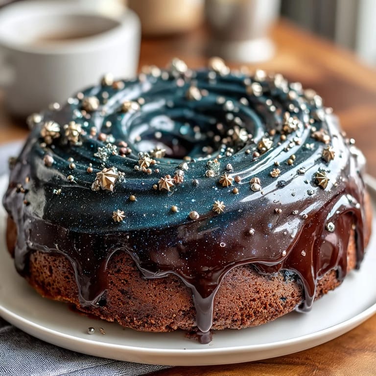 Galaxy Graduation Cake with Edible Stars: Rich, marbled buttercream in cosmic hues of blue, purple, and pink creates a mesmerizing galaxy effect, accented with shimmering edible stars.