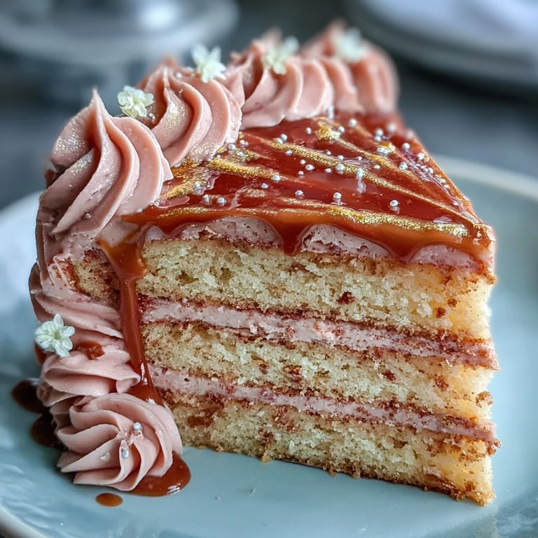 Elegant Rosé Velvet Cake, a celebratory dessert with a delicate pink hue.