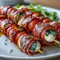 Colorful Italian sub skewers loaded with salami, ham, mortadella, mozzarella, and veggies, served with creamy homemade aioli for dipping.  