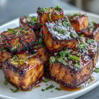 Grilled watermelon salad with feta and mint, showcasing caramelized fruit, creamy cheese, and fresh herbs on a vibrant platter.