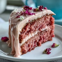 Elegant Bridal Shower Rosé Velvet Cake with shimmering gold drip.