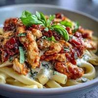 Creamy Marry Me Chicken Pasta with sun-dried tomatoes, a viral dish.